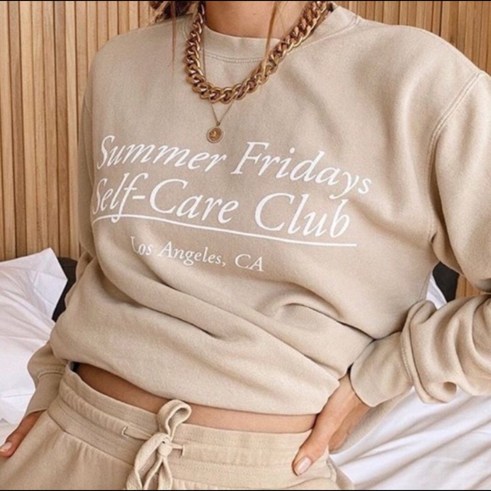 Summer Fridays Tan Sweatshirt
